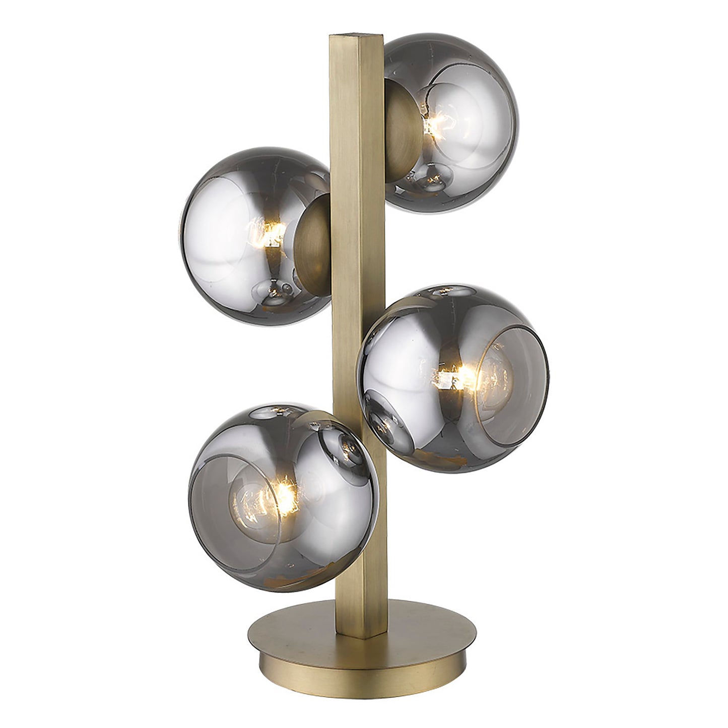 Lunette 4-Light Table Lamp Aged Brass